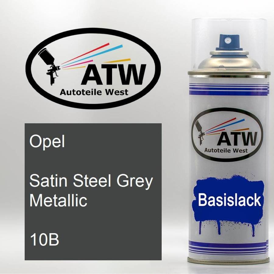 Opel, Satin Steel Grey Metallic, 10B: 400ml Sprühdose, von ATW Autoteile West.